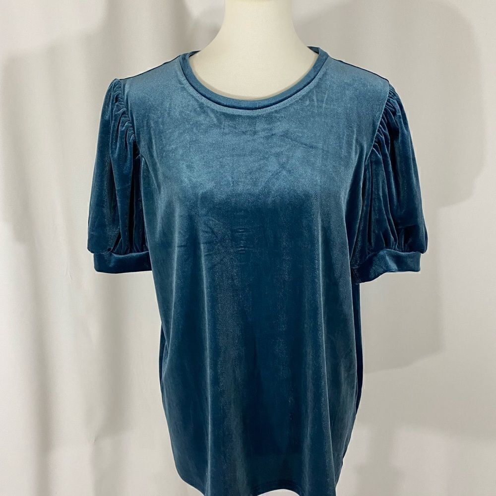 NWOT C Wonder Velveteen Short Sleeve Top